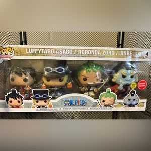 One Piece Funk Pop 4 Pack Luffy, Sabo, Zoro, Jinbe